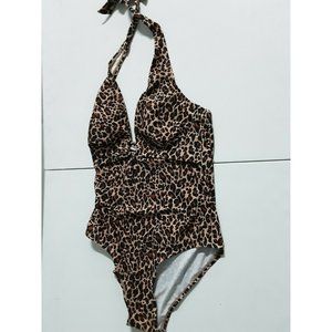 Women's Gold Ring One Piece Swimsuit - Kona Sol Animal Print (Large)
